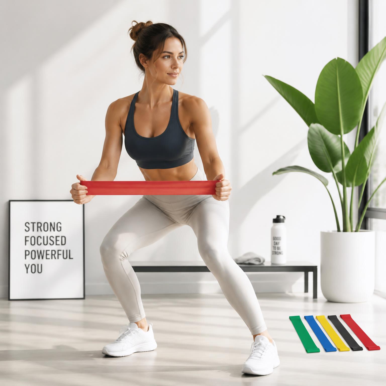 Colorful resistance bands fanned out